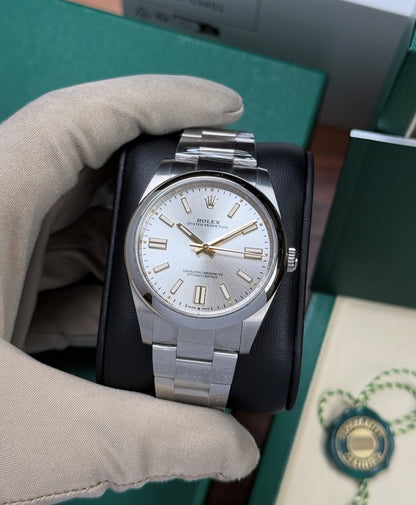 ROLEX OYSTER PERPETUAL SILVER DIAL 41MM
