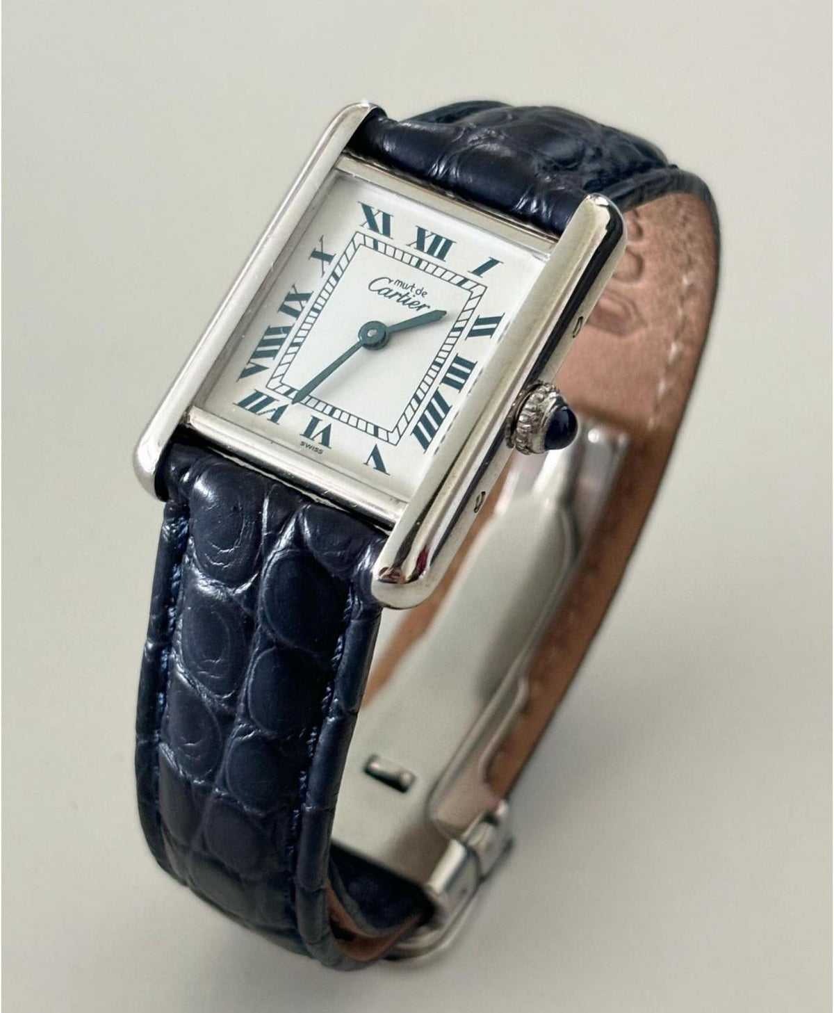 CARTIER MUST TANK BLU NAVY IN PELLE