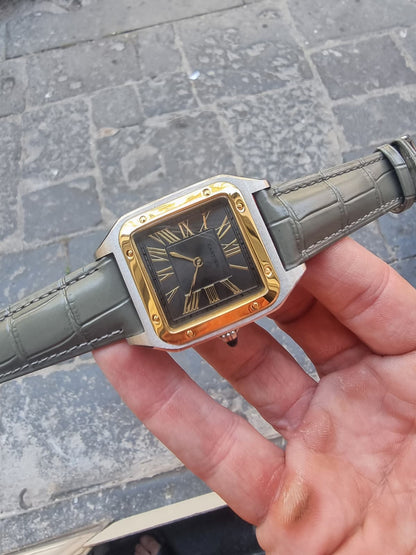 CARTIER DUMONT ACCIAIO E ORO ANTRACITE