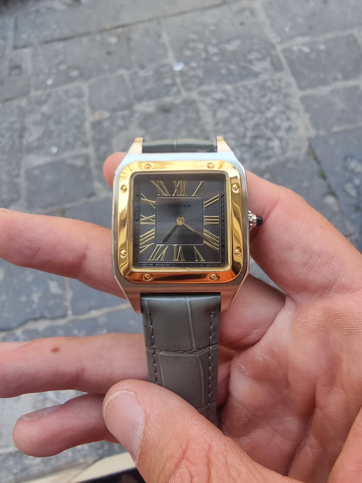 CARTIER DUMONT ACCIAIO E ORO ANTRACITE