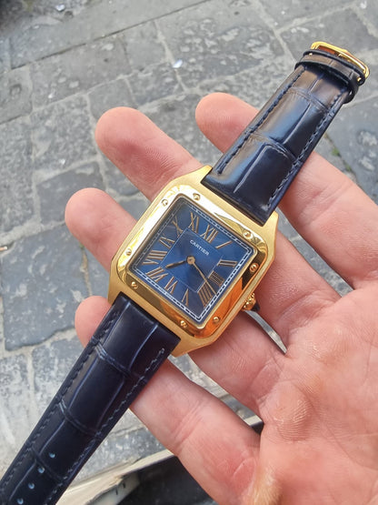 CARTIER DUMONT ORO DIAL BLUE