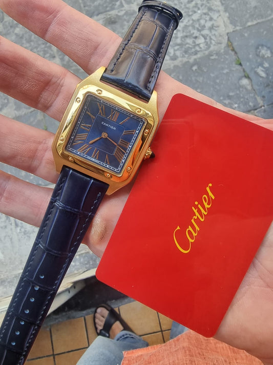 CARTIER DUMONT ORO DIAL BLUE