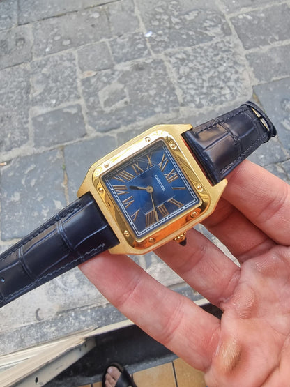 CARTIER DUMONT ORO DIAL BLUE