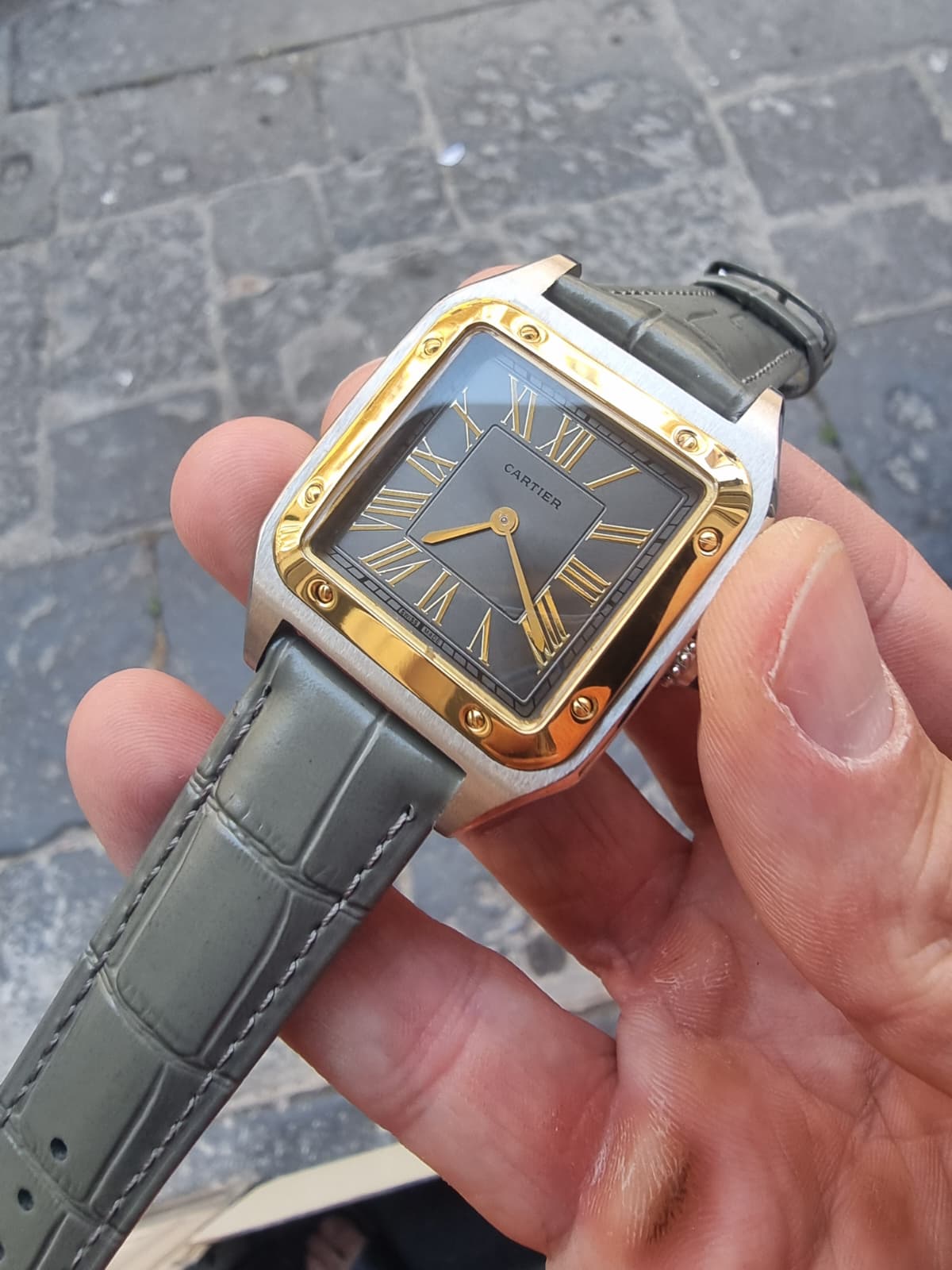 CARTIER DUMONT ACCIAIO E ORO ANTRACITE