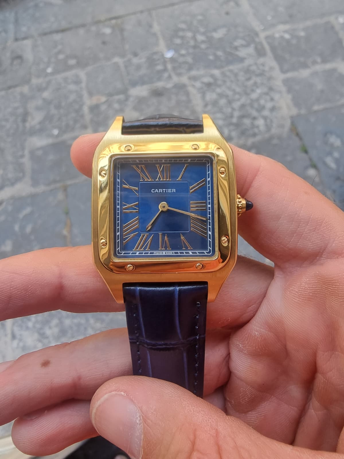 CARTIER DUMONT ORO DIAL BLUE