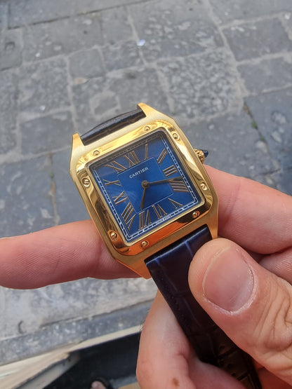 CARTIER DUMONT ORO DIAL BLUE